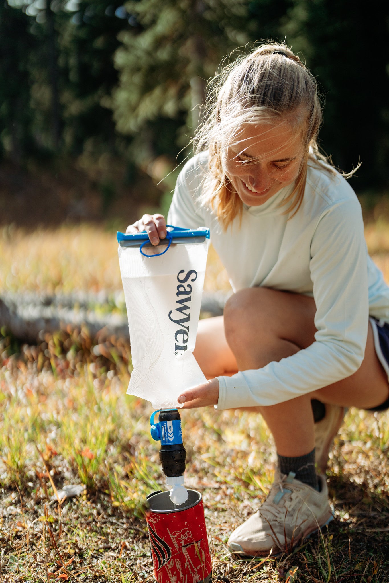Sawyer Squeeze Water Filtration System with Cnoc Premium 2 Liter Bladder