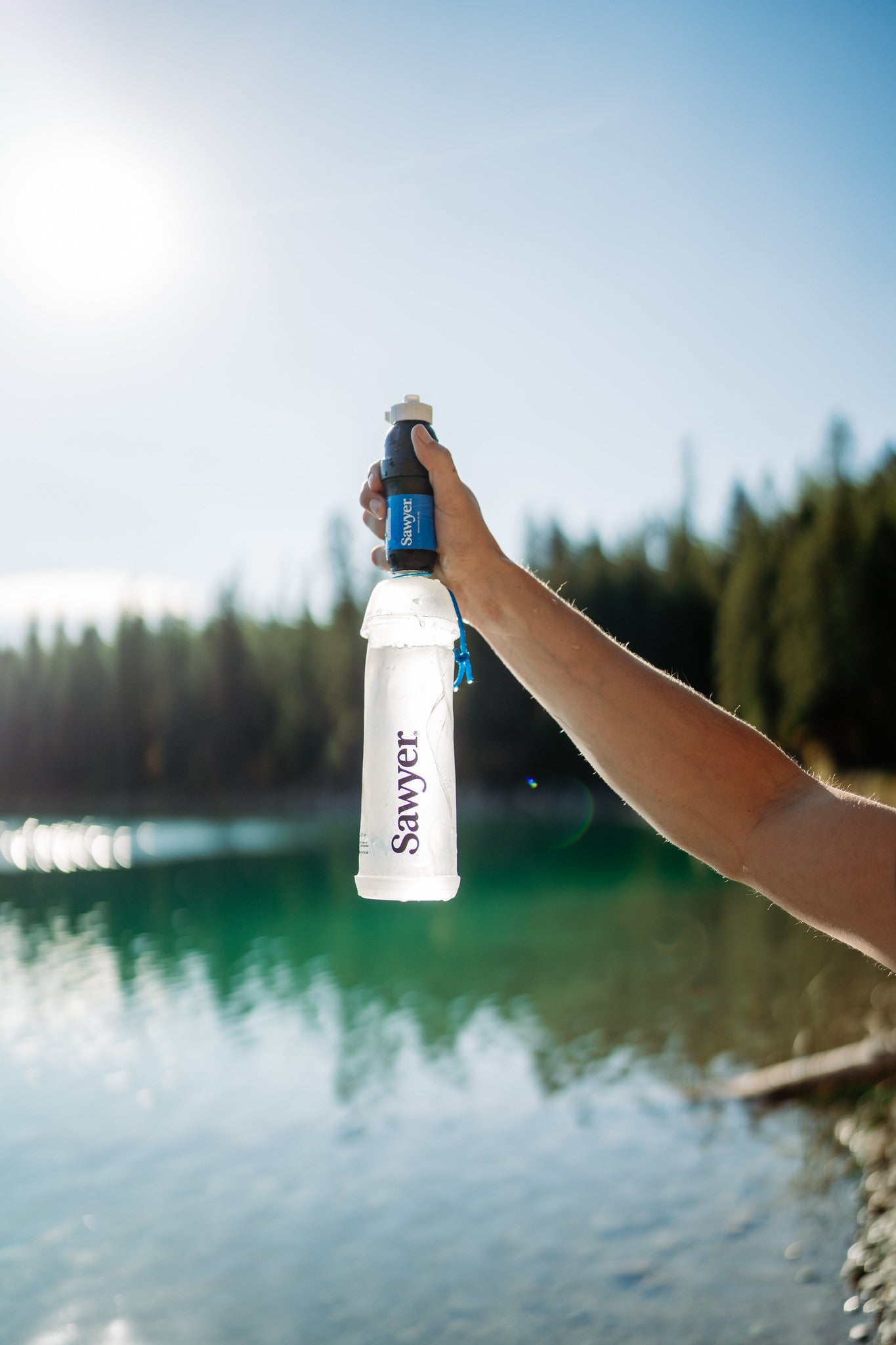 Sawyer Squeeze Water Filtration System with Cnoc Premium 1 Liter Bottle
