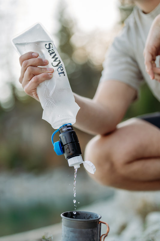 Sawyer SP301 - Micro Squeeze Water Filtration System with Cnoc Premium 750ml Liter Pouch