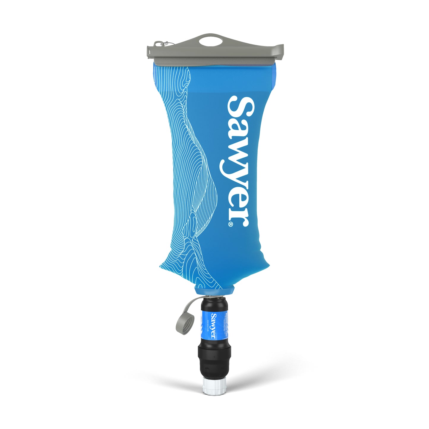 Sawyer SP304 - Squeeze Water Filtration System with Cnoc Premium 2 Liter Bladder - (Blue)