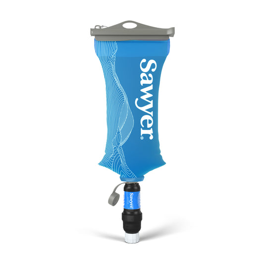 Sawyer SP304 - Squeeze Water Filtration System with Cnoc Premium 2 Liter Bladder - (Blue)